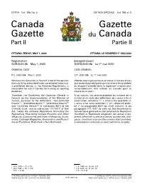 Canada Gazette, Part II