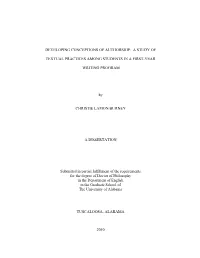 Developing Conceptions of Authorship: a Study Of
