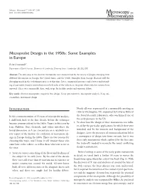 Duncumb: Microprobe Design in the 1950S: Some Examples in Europe