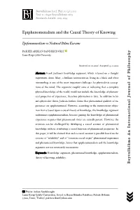 Epiphenomenalism and the Causal Theory of Knowing ______