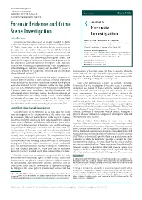 Forensic Evidence and Crime Scene Investigation