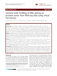 Genome-Wide Profiling of RNA Splicing in Prostate Tumor from RNA