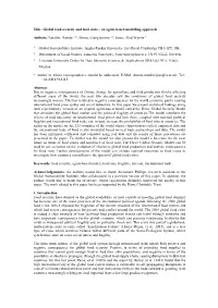 Global Food Security and Food Riots – an Agent-Based Modelling Approach