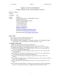 OREGON STATE UNIVERSITY College of Earth, Ocean, and Atmospheric Sciences