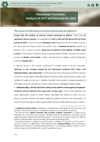 Palestinian Terrorism: Analysis of 2017 and Forecast for 2018
