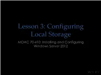 RAID with Windows Server 2012 O RAID 0: Stripe Set Without Parity O RAID 1: Mirror Set Without Parity O RAID 5: Stripe Set with Distributed Parity
