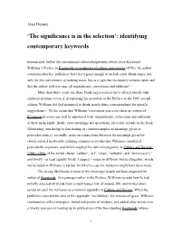 'The Significance Is in the Selection': Identifying Contemporary Keywords