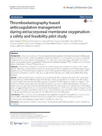 Thromboelastography-Based Anticoagulation