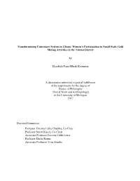 Women's Participation in Small-Scale Gold Mining Activities in the Talensi