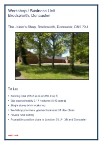 Workshop / Business Unit Brodsworth, Doncaster