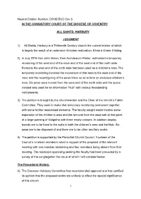 1 Neutral Citation Number: [2018] ECC Cov 5 in the CONSISTORY