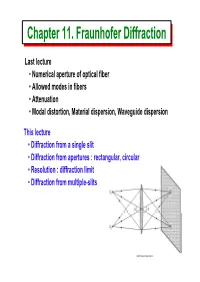 Chapter 11. Fraunhofer Diffraction