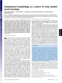 Grammatical Morphology As a Source of Early Number Word Meanings