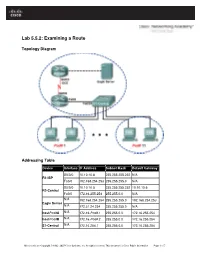Lab 5.5.2: Examining a Route