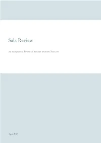 Salz Review. Barclays Will Consider and Decide for Itself Whether, and If So How, to Act on the Views, Findings and Recommendations Contained in This Report