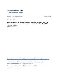 The Collaborative Urban Resilience Banquet, Or @The C U R B