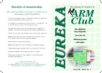 2007 No. 1 One of the Most Dispiriting Things About Being the Editor of Eureka and a Member of the Arm Club Is the Lack of Communication Between Members
