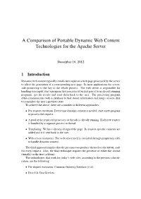 A Comparison of Portable Dynamic Web Content Technologies for the Apache Server