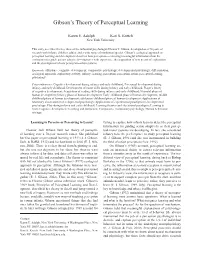 Gibson's Theory of Perceptual Learning