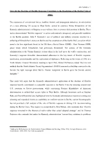How Did the Doctrine of Flexible Response Contribute to the Resolution of the Berlin Crisis of 1961?