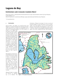 Laguna De Bay Experience and Lessons Learned Brief