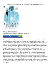 Register Free to Download Files | File Name : the Planetary Omnibus PDF