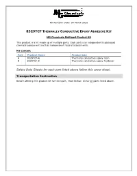 Safety Data Sheets for Each Part Listed Above Follow This Cover Sheet. Transportation Instruction