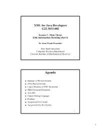Session 3: XML Information Modeling (Part I)