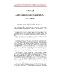 Technological Enhancement and Criminal Responsibility1