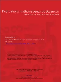 The Sub-Leading Coefficient of the L-Function of an Elliptic Curve