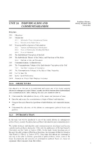 Unit 24 Individualism and Communitarianism