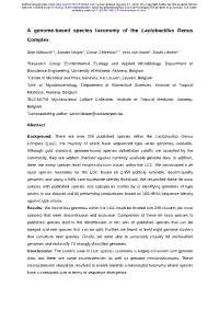 A Genome-Based Species Taxonomy of the Lactobacillus Genus Complex