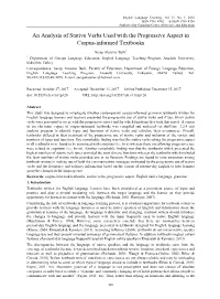 An Analysis of Stative Verbs Used with the Progressive Aspect in Corpus-Informed Textbooks
