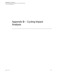 Appendix B – Cycling Impact Analysis