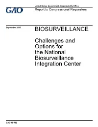 Challenges and Options for the National Biosurveillance Integration Center