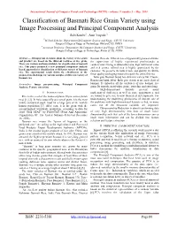 Classification of Basmati Rice Grain Variety Using Image Processing