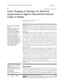 Colon Targeting of Naringin for Enhanced Cytoprotection Against Indomethacin-Induced Colitis in Rabbits