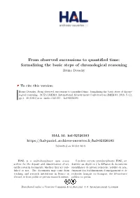 Formalizing the Basic Steps of Chronological Reasoning Bruno Desachy