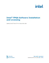 Intel® FPGA Software Installation and Licensing