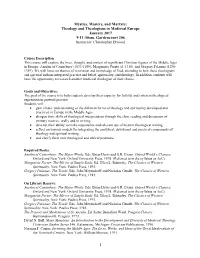 Medieval Theologians: an Introduction to Theology in the Medieval Period