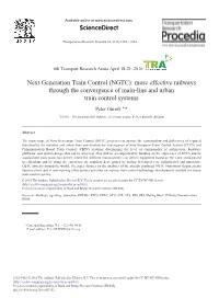 Next Generation Train Control (NGTC): More Effective Railways Through the Convergence of Main-Line and Urban Train Control Systems