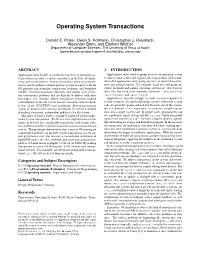 Operating System Transactions