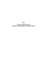 Part I Financial Statements and Schedule of Expenditures of Federal Awards
