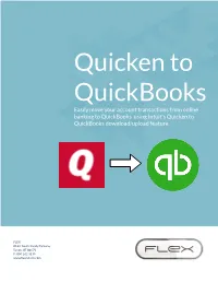 S Quicken to Quickbooks Download/Upload Feature