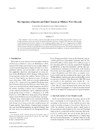 The Signature of Inertial and Tidal Currents in Offshore Wave Records