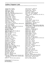 Author Program Code