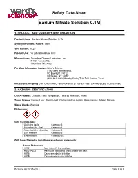 Barium Nitrate Solution 0.1M