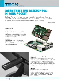 Carry These Five Desktop Pcs in Your Pocket Desktop Pcs Vary in Price, Size and the Ability to Multitask