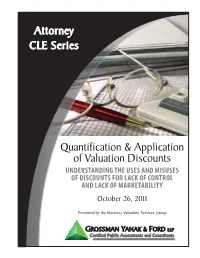 CLE-Book Quantification & Application of Valuation Discounts