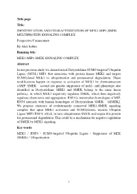 Identification and Characterization Of